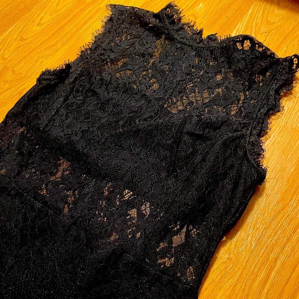 Black lace cut out dress